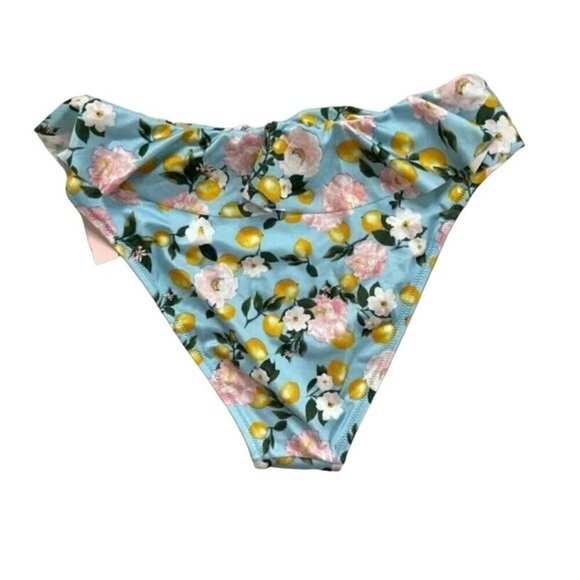 Victoria's Secret Blue Floral Bikini. Bottom Only - Picture 4 of 5